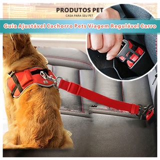 Guia Ajustável Cachorro Pets Viagem Regulável Carro Envio imediato produtos para animais de estimação
