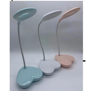 Luminária abajur de mesa com 12 Leds flexível com base em formato de coração recarregável