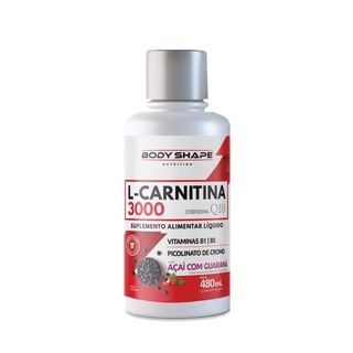 L-carnitina 3000mg com Coenzima Q10 Queimador De Gordura 480ml Thermo com Vitamina B1 e B5 480ml - Body Shape