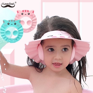 Touca À Prova D'água Para Crianças Chapéu De Banho Seguro Bebês Ajustável Protetor De Olhos E Cabelos (1)