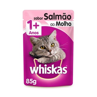 Ração Úmida Whiskas Sachê para Gatos Adultos Sabor Salmão ao Molho - 85g