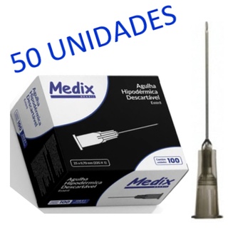 50 UNIDADES AGULHA 25X7 Hipodermica Descartável Medix