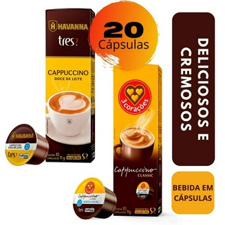 20 Capsulas Tres Coracoes Cappuccino Classic + Doce de Leite Havanna