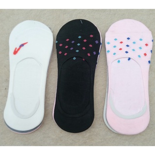 Meia sapatilha feminina kit com 3 par: rosa,cinza,preta e branca