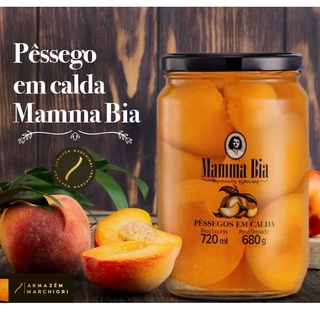 Pêssegos em calda da Mamma Bia 680g (importado Grécia)