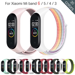 Colorido Nylon Strap Com Substituição De Velcro Para for Xiaomi Mi band 6 / 5 / 4 / 3