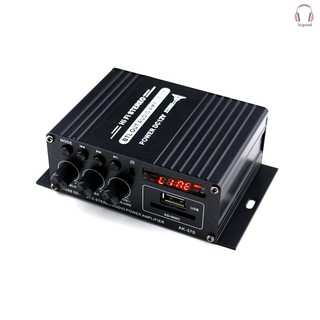 【Ready Stock】 AK370 12V Mini Audio Power Amplifier BT Digital Audio Receiver AMP USB Memory Card Slot MP3 Player FM Radi