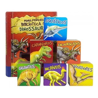 Minha Primeira Biblioteca Dinossauros 6 Mini Livros Infantil Box
