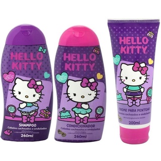 kit Hello Kitty Sh Cond e Creme Cacheados e Ondulados