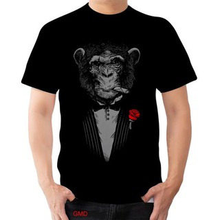 Camiseta Camisa Personalizada Macaco De Terno Estilo Máfia