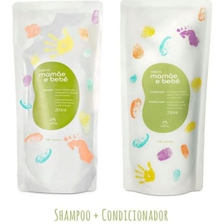 Refil Shampoo Suave 200 ml +Condicionador Suave Mamãe bebê 200ml cada natura