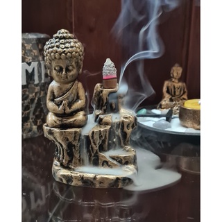 Incensario Cascata Buda Orando Buda infantil Acompanha 1 Caixa de Incenso Vareta