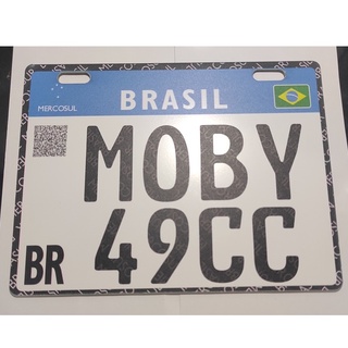Placa Moby 49cc PVC 17x13cm Mercosul