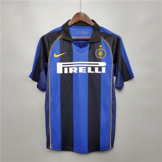 2001-2002 Camiseta De Futebol Masculina Inter Inter De Milão / Camiseta De Futebol Retrô / Uniforme De Equipe / Aaa +