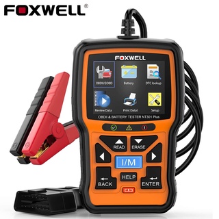 FOXWELL NT301 Plus OBD2 12 V Verificador Da Bateria Do Scanner Automotivo Leitor De Código De Ferramenta De Diagnóstico Carro OBDII EOBD Scan Tool