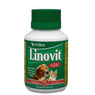 Vitamina para cachorro e gato / cão - SUPLEMENTO VITAMÍNICO ADE LINOVIT VETBRAS PET (QUEDA DE PELOS)