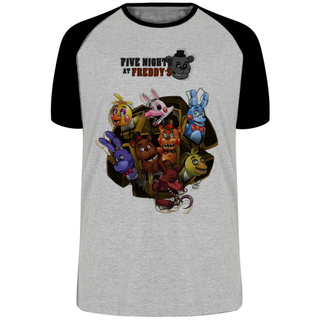 Camiseta Raglan Five Nights at Freddy's Personagens tamanho a sua escolha