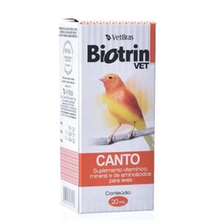Biotrin Vet Canto 20ml - Suplemento para Pássaros