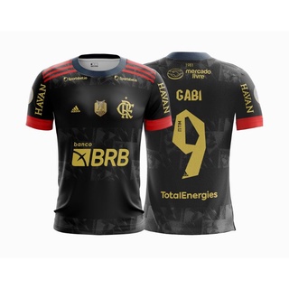 Camisa camiseta flamengo preta dourado 2022 promoção