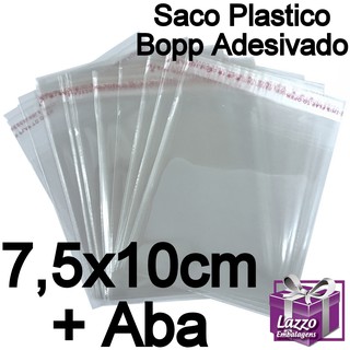 100 Saquinhos Plasticos com adesivo transparente 7,5x10cm - embalagens para joias