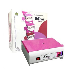 Estufa Mini Colors Bivolt Esterilizadora Manicure + 1 Estojo + 1 Pinça Cor Rosa