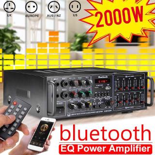 Amplificador Home 110-240V 2000W Receptor De Áudio Estéreo Bluetooth Com Som Para Teatro USB ARM FM Controle Remoto 4 Micro (1)