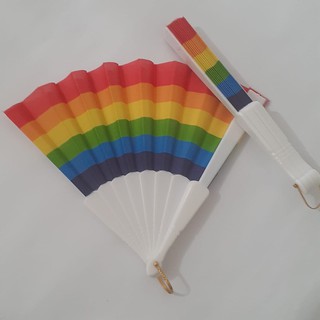 Leque Colorido Tecido Arco Iris Festa Carnaval Parada Gay (1)