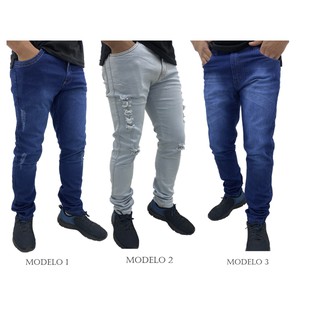 kit 03 calças jeans masculina sarja skinny slim 36 ao 48 promoção (3)