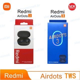 [Frete grátis] Original Redmi Airdots 3 Pro / 2 / S Xiaomi Tws Bluetooth 5.0 preto sem fio Bluetooth estéreo viva-voz com microfone