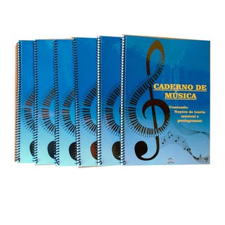 Caderno De Música Grande Com 12 Pautas, E Teoria Musical