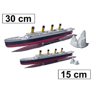 Miniatura Navio Rms Titanic 30 Cm + Miniatura 15 Cm + Iceberg + Suportes