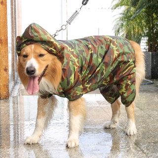 Camuflagem de cachorro grande, capa de chuva de uma peça de quatro patas, cachorro grande 45KG (3)