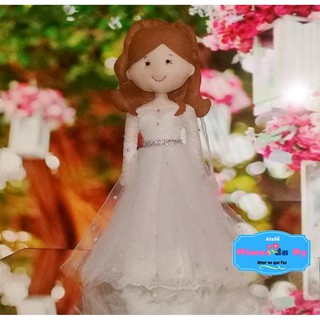 Noiva em Feltro - casamento - Decoração - boneca noiva