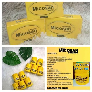 Kit 3 pomadas micosan + 3 sabonete micosan clareador de manchas na pele e micose - Promoção (1)