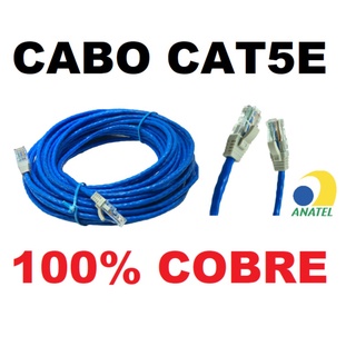 Cabo de Rede Internet 5mt Cat5e 100% Cobre Montado Pronto pra uso - 5 metros