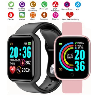 Smart watch 8 colors relógio Y68 / D20 com Monitor Cardíaco Bluetooth USB