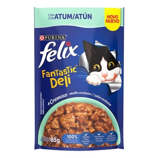 Racao Umida Nestle Purina Gatos Felix Fantastic Tiritas Atum Sache 85gr
