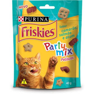 Friskies Party Mix Camarão, Salmão e Atum para Gatos Adultos 40g