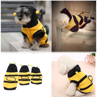 Roupa pet em soft cachorro/Teddy Dog Stylish Costume For Pets Bee Partern Clothes