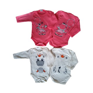 Body de bebe, roupas para bebê manga longa suedine 100% algodão estampado frente/costas do RN ao G. (1)