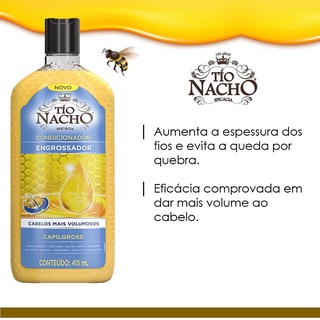 Kit Tio nacho engrossador shampoo condicionador dá volume calvicie geléia (3)