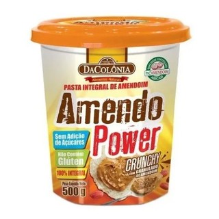 Pasta De Amendoim 100% Integral Crunchy Amendo Power Dacolônia 500g