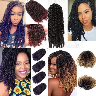 Synthetic Spring Twist Crochet Hair 8 Inch Curly African Style Crochet Braids Passion Twist Hair Extensions (5)