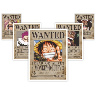 Quadro - Placa Wanted - One Piece