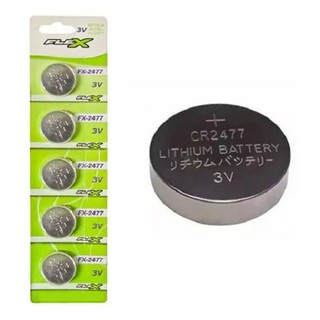 Cartela 5 Baterias Botao Cr2477 3v Lithium Flex