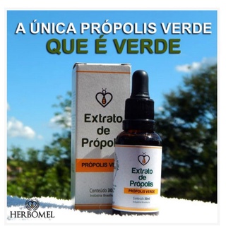 Extrato de Própolis Verde 30ml - HerboMel Natural - Concentração Mínima 11%