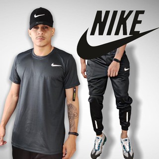 Kit Conjunto Nike Masculino Calça Jogger Refletiva + Camiseta Dri Fit Tecido Leve (3)