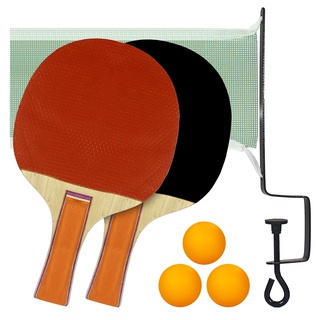 Kit Ping Pong Tênis De Mesa 2 Raquetes 3 Bolas c/ Rede (1)