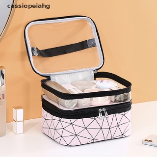 （cassiopeiahg） Double Transparent Cosmetic Bag MakeUp Case Big Capacity Travel Makeup Organizer Hot Sale