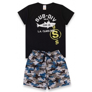 Conjunto Infantil Sub- Div Preto - roupa infantil menino verão camiseta e bermuda